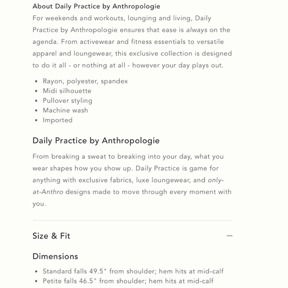 NWOT Anthropologie Daily Practice Barre Midi Dress Ribbed Knit Medium V-Neck - Picture 16 of 16